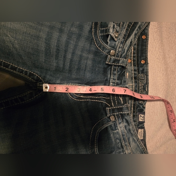 Miss Me Jeans Womens 27 Boot Cut  Medium Wash Jeans Jeweled Pockets - Picture 10 of 12